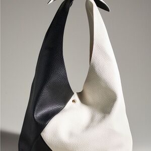 Anthropologie Black and White Hobo Bag